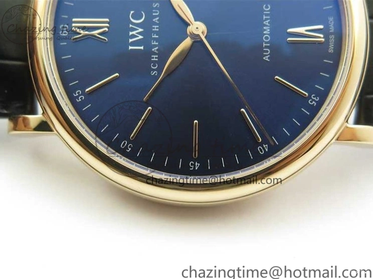 MIROTIME 0203 MoistureWicking Portofino Automatic RG IW356522 FKF 1:1 Best Edition Blue Dial on Black Croco Strap A 7109